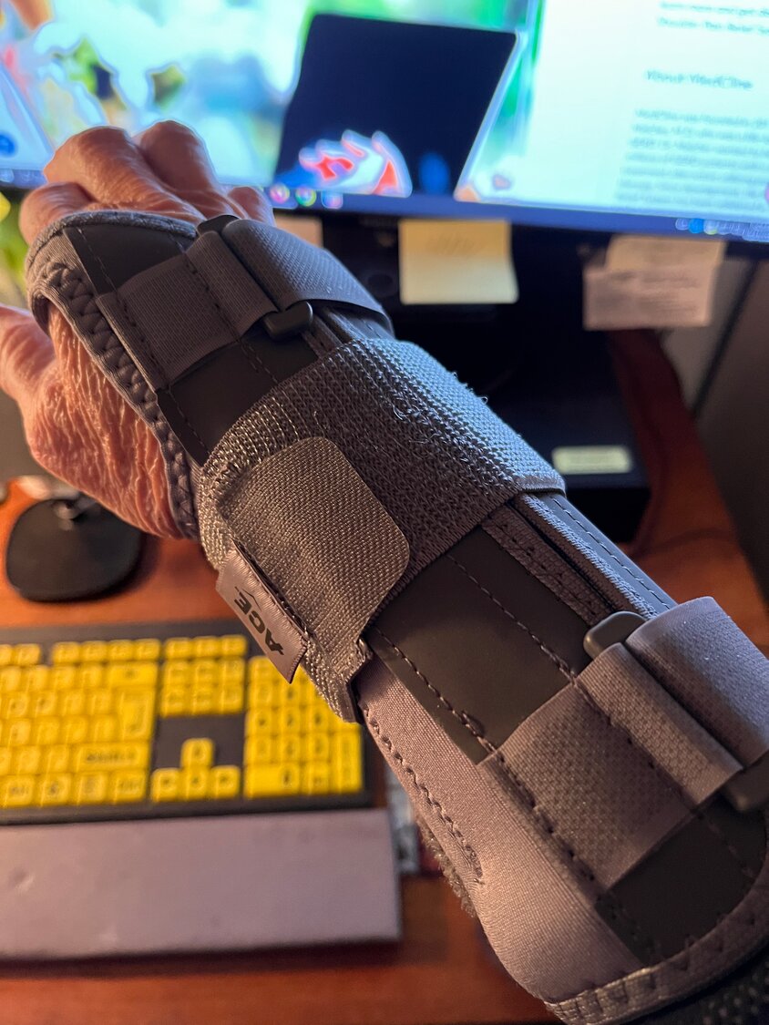 I’m still dealing with elbow/arm/hand issues that have me vexed, and make it extremely difficult to navigate using my computer, the keyboard, the mouse and, oh yeah—driving. Yes, it hurts.